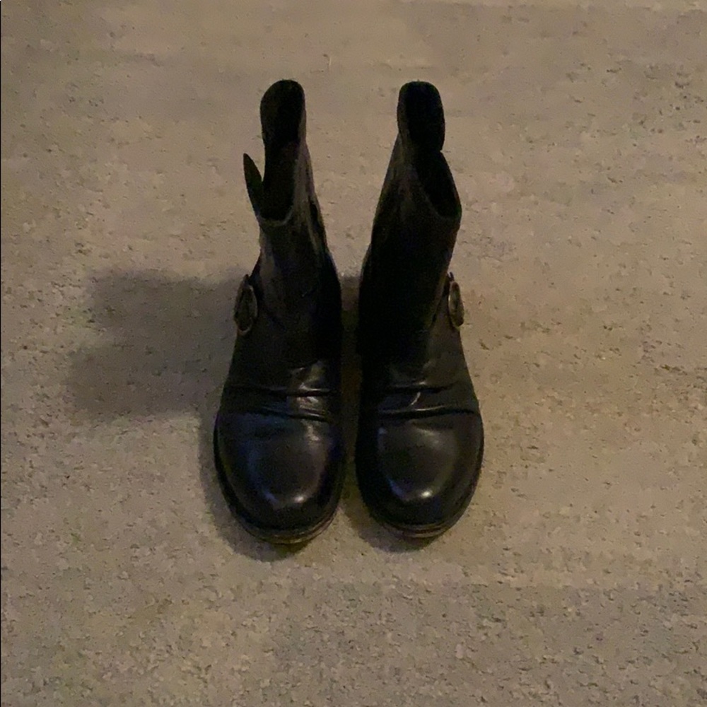 Bronx Black Leather Moto boot• size 38